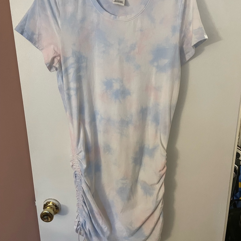 PINK Victoria’s Secret Tie-Dye Ruched T-Shirt Dress